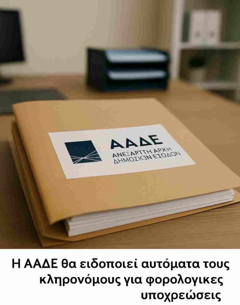 Η ΑΑΔΕ θα ειδοποιεί αυτόματα τους κληρονόμους για φορολογικές υποχρεώσεις