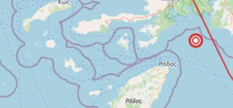 Σεισμός 5,9 Ρίχτερ βορειοανατολικά της Ρόδου – Αισθητός και στην Κω