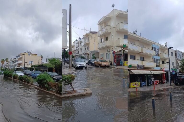 Πλημμύρισε η οδός Αβέρωφ από την ξαφνική βροχή