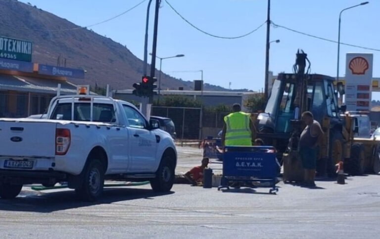 Έργα της ΔΕΥΑΚ στον περιφερειακό Τιγκακίου – Προσωρινή συμφόρηση στην κυκλοφορία