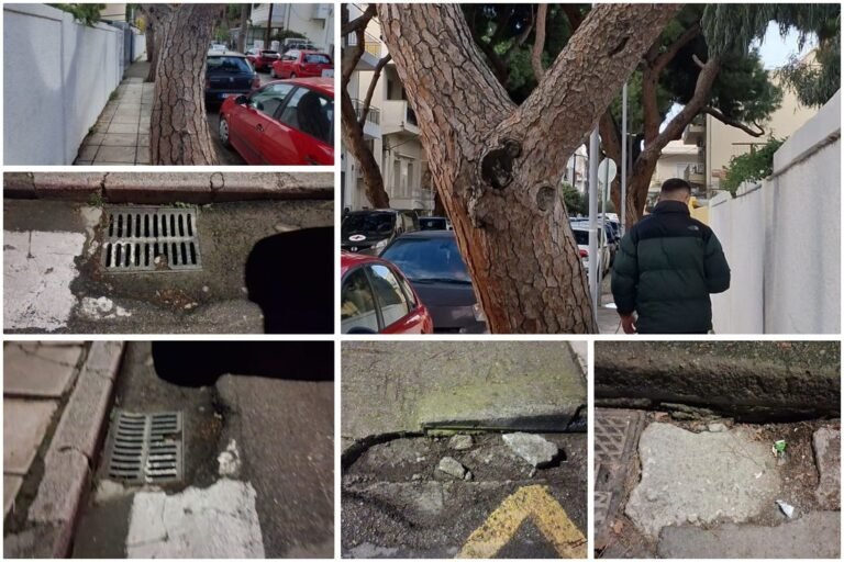 Ανησυχία για επικίνδυνο δέντρο και καθίζηση στην οδό Ελευθερίου Βενιζέλου μπροστά από το Ιπποκράτειο Λύκειο Κω