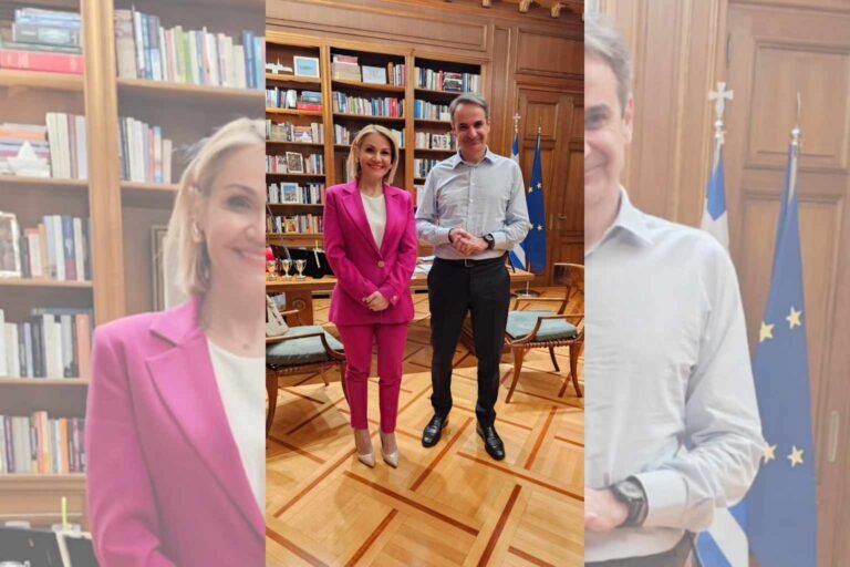 Συνάντηση της Μίκας Ιατρίδη με τον Πρωθυπουργό Κυριάκο Μητσοτάκη στο Μέγαρο Μαξίμου.